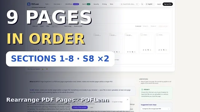 视频封面：排序、旋转、删除，整理 PDF 页面