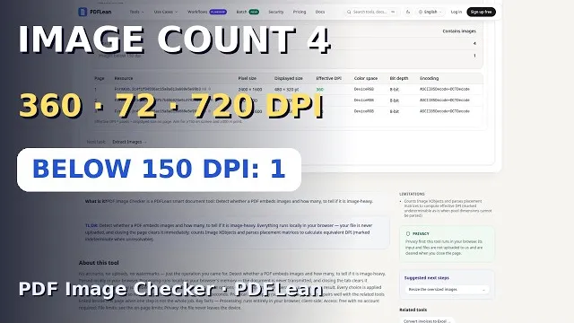 Video thumbnail: Check Image Resolution (DPI) Inside a PDF — Free Preflight