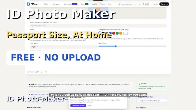 视频封面：在线制作证件照，尺寸自动合规