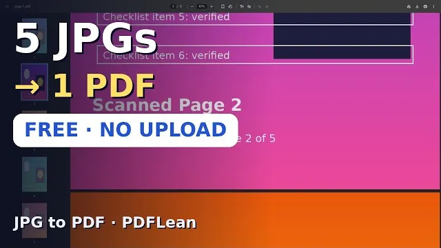 视频封面：多张 JPG 合并成一个 PDF