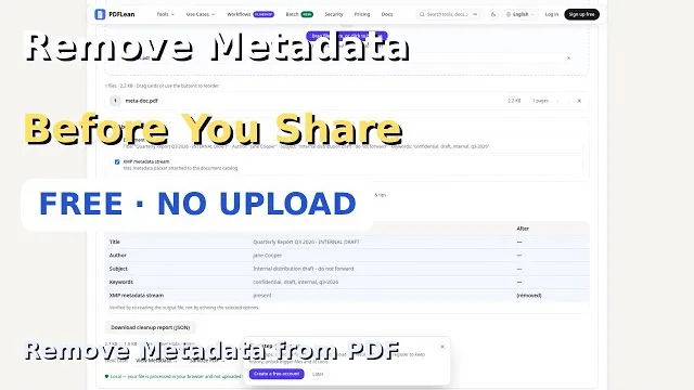 视频封面：分享前清掉 PDF 里的隐藏元数据