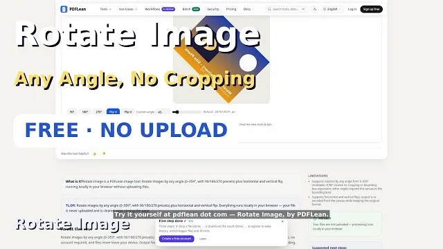 Video thumbnail: Rotate an Image Online — Free, Fix Orientation Fast