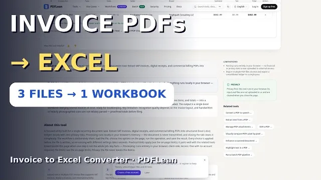 Video thumbnail: Extract Invoice Data from PDF to Excel Automatically
