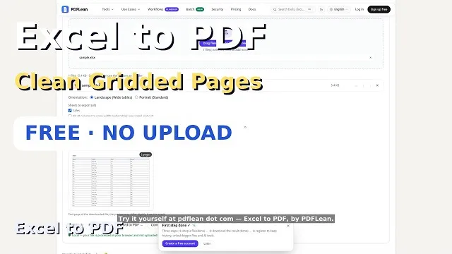 Video thumbnail: Convert Excel to PDF Online — Free, Keep Every Sheet