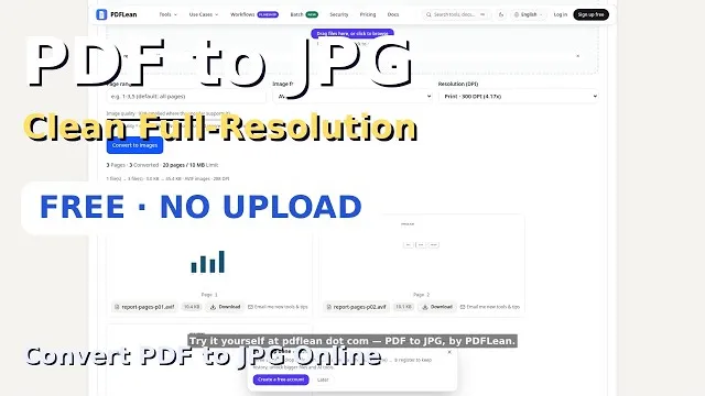 视频封面：PDF 逐页转成高清 JPG 图片