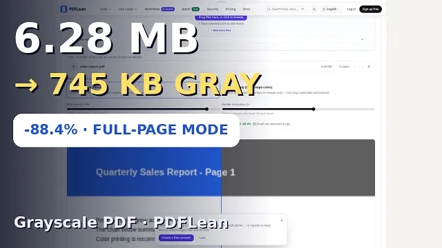 Video thumbnail: Convert a PDF to Grayscale for Printing — Free Online