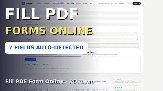 Video thumbnail: Fill Out PDF Forms Online — Free Form Filler, No Sign-Up